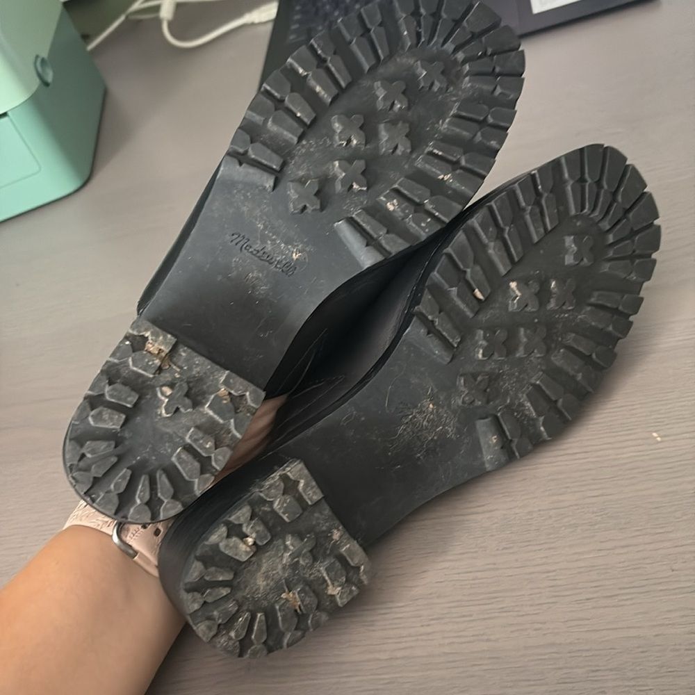 Madewell The Mindy Black Lugsole Leather Slide On Mule Sz 8.5 - Picture 7 of 8